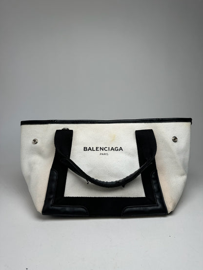 Vintage Balenciaga Logo bag White black