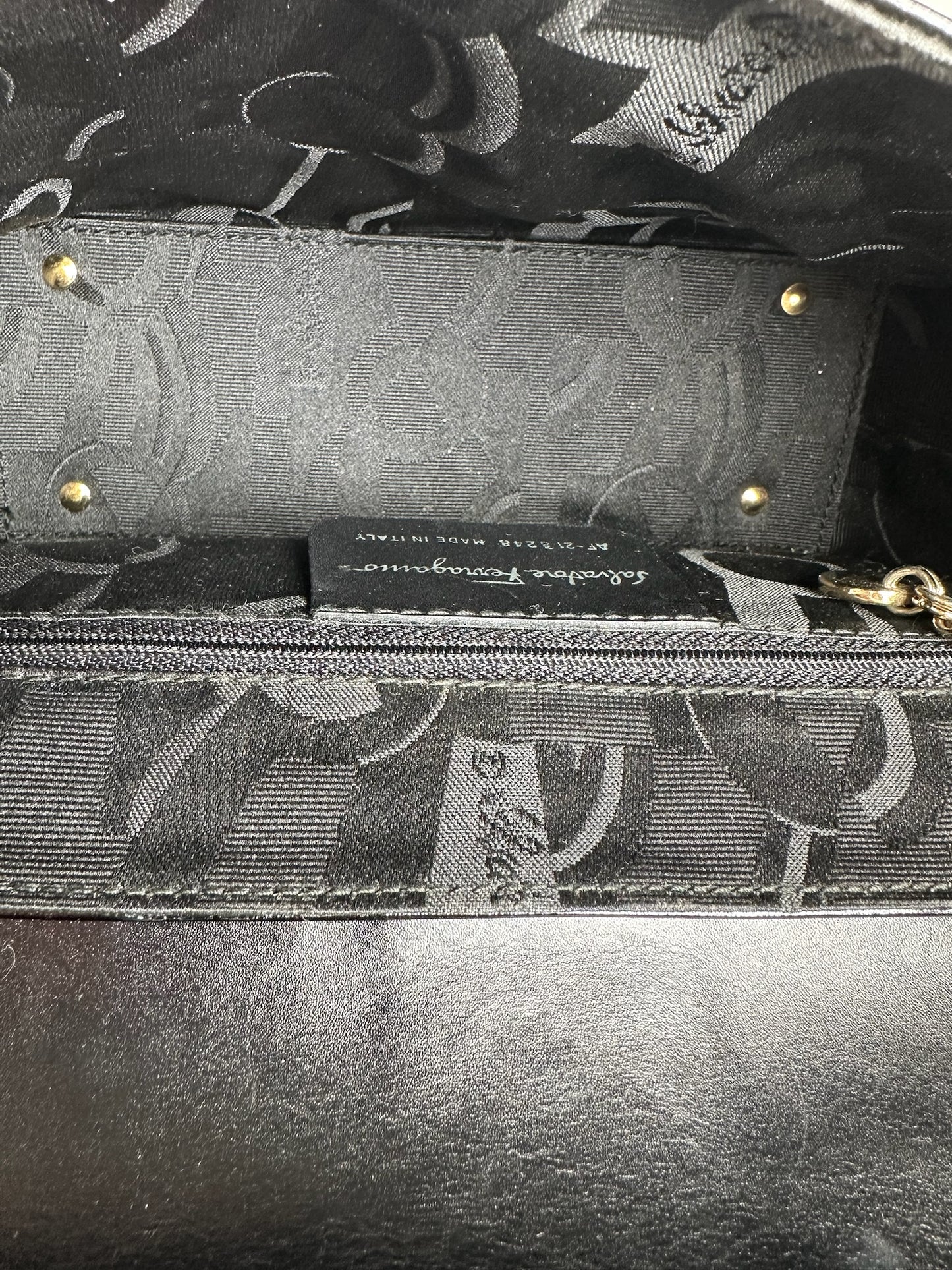 Vintage Salvatore Ferragamo Patent Leather Bag Black