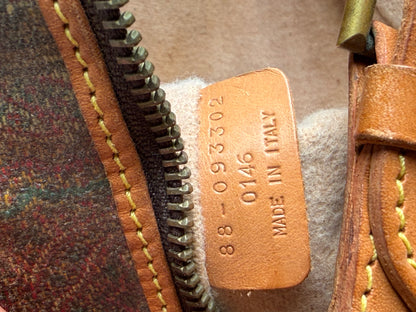 Vintage Etro Paisley Canvas Hobo Bag Late 1990s Rust Green Gold