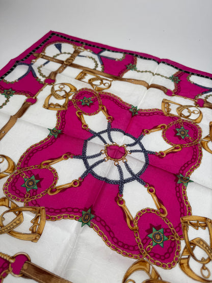 Vintage Celine Scarf red white