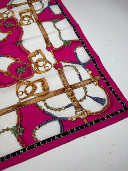 Vintage Celine Scarf red white