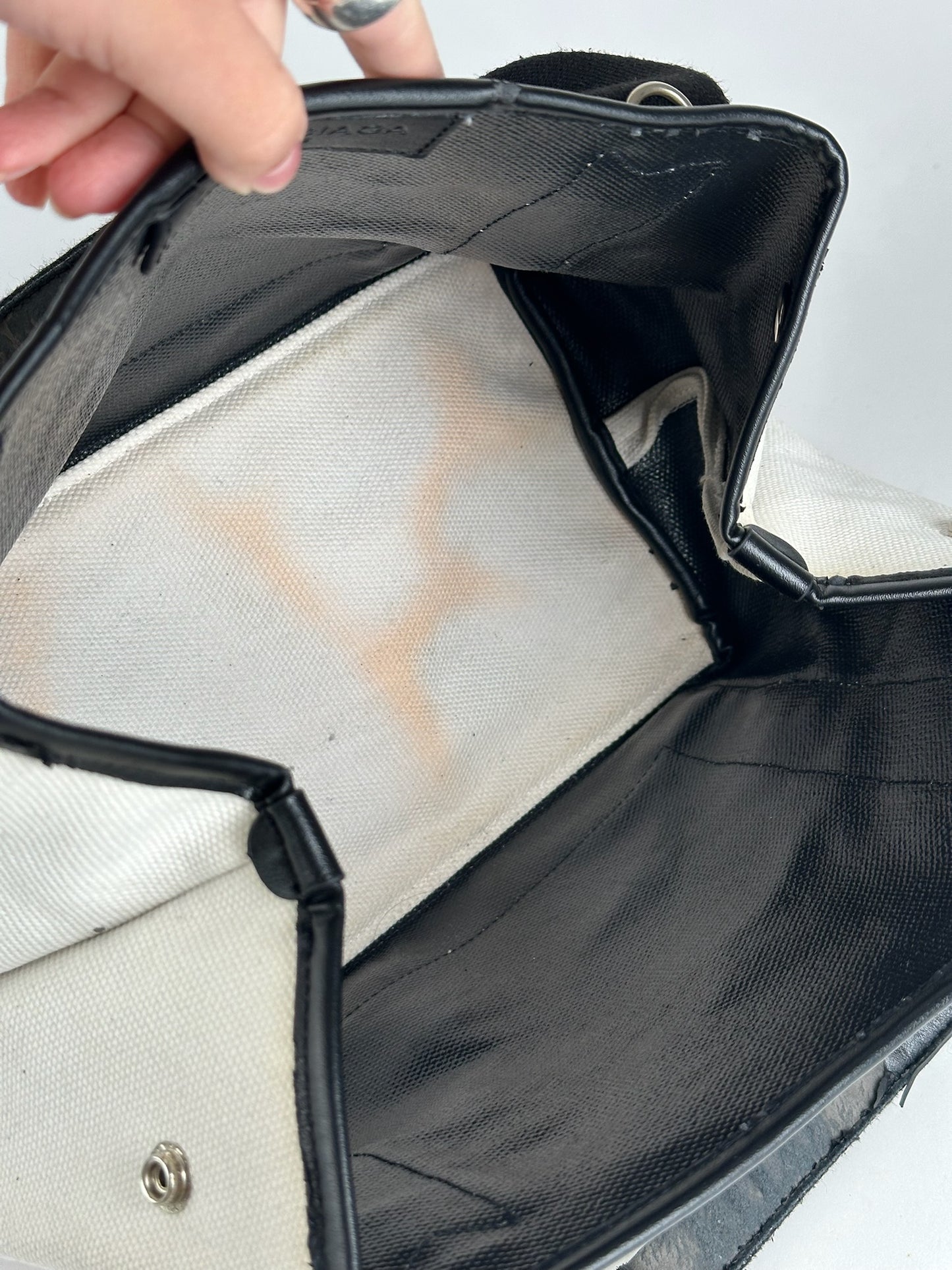 Vintage Balenciaga Logo bag White black