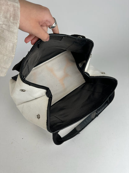 Vintage Balenciaga Logo bag White black