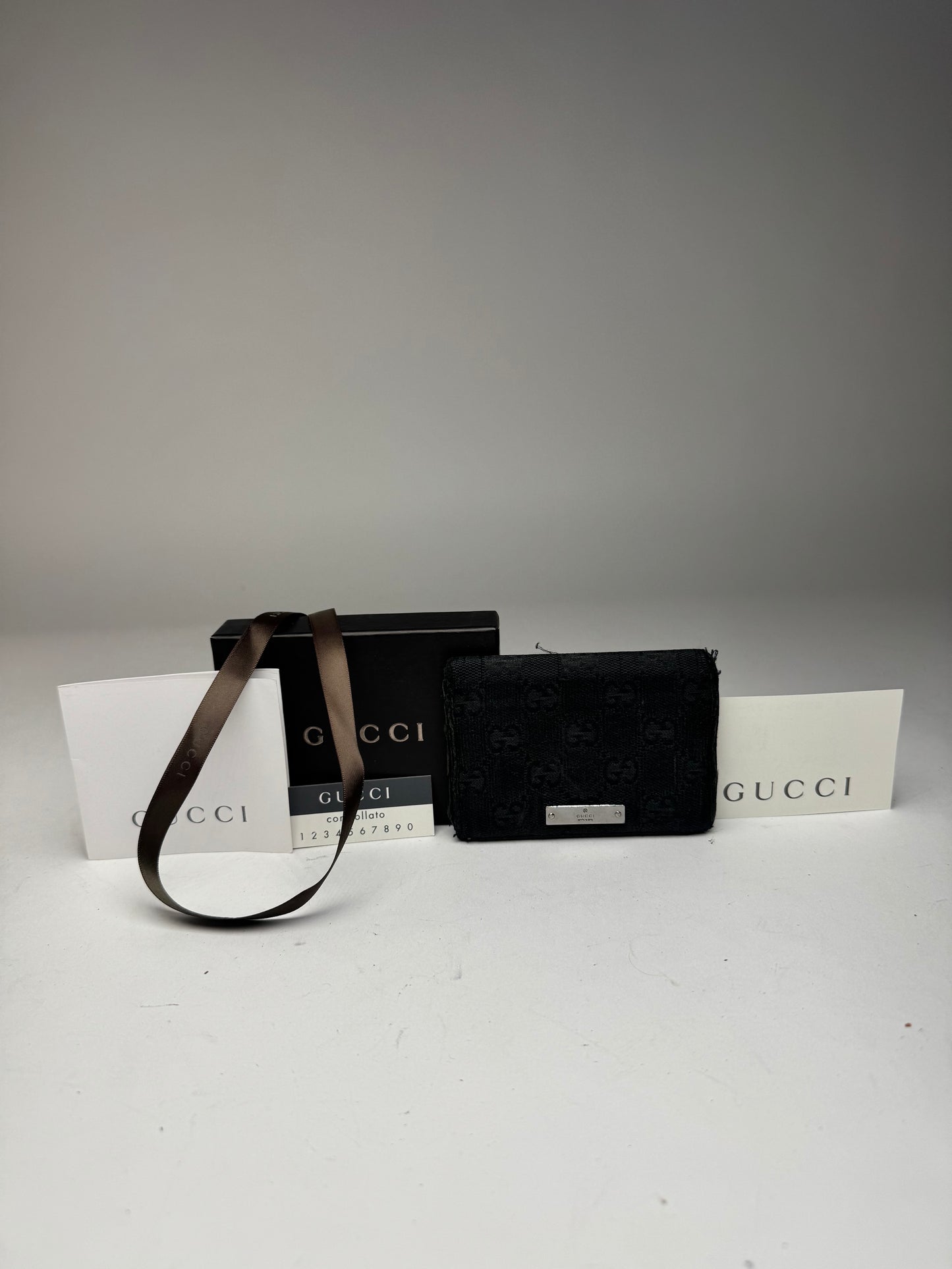 Vintage Gucci monogram Card Holder Black