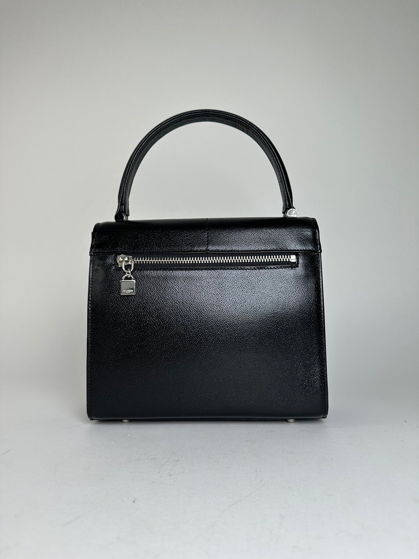 Vintage Courrèges Top Handle Bag Leather Black