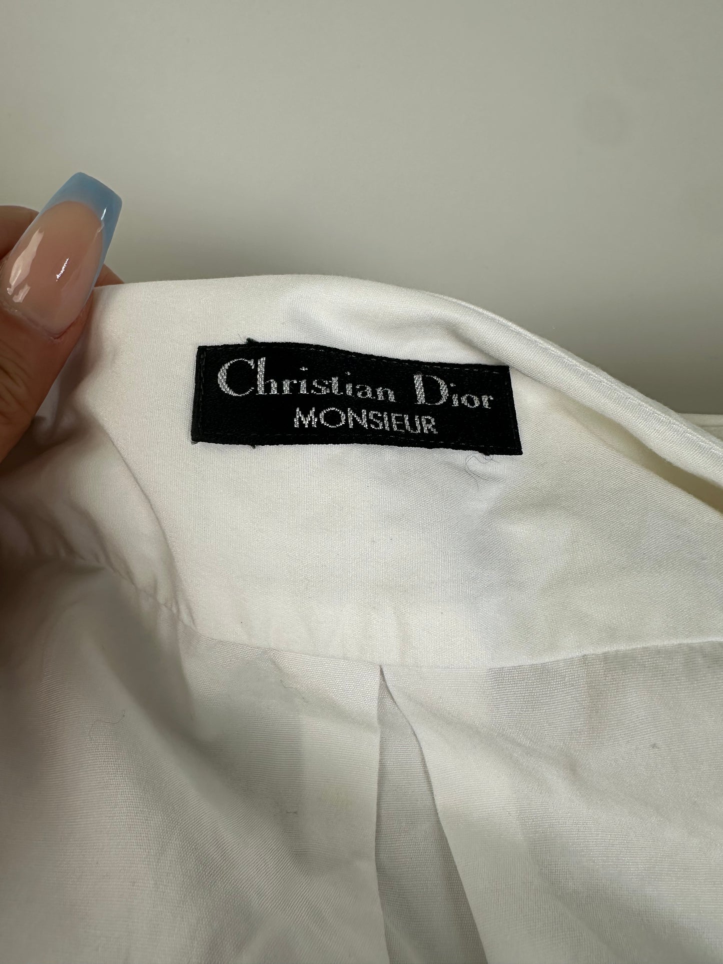 Vintage Dior Men's Cotton Blend Shirt White XL