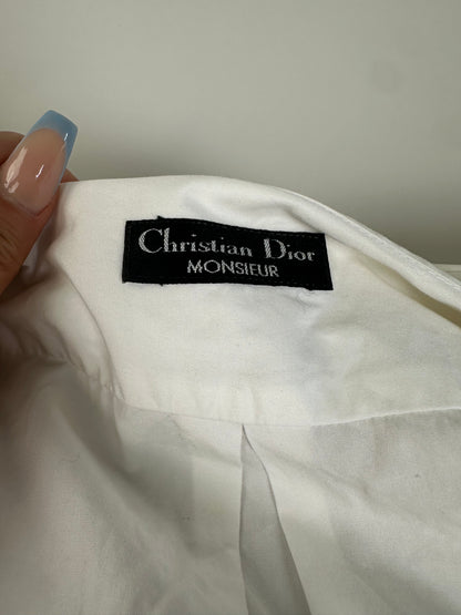 Vintage Dior Men's Cotton Blend Shirt White XL