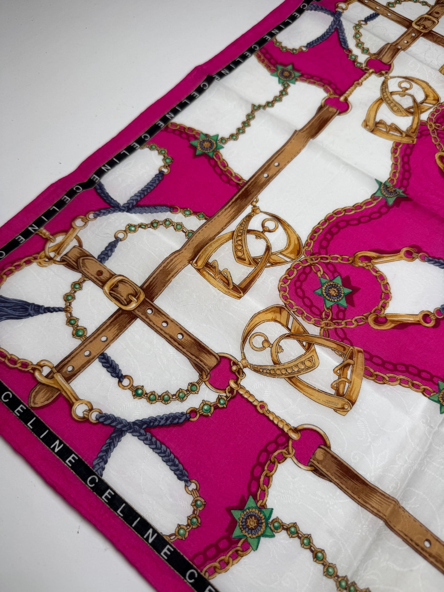 Vintage Celine Scarf red white