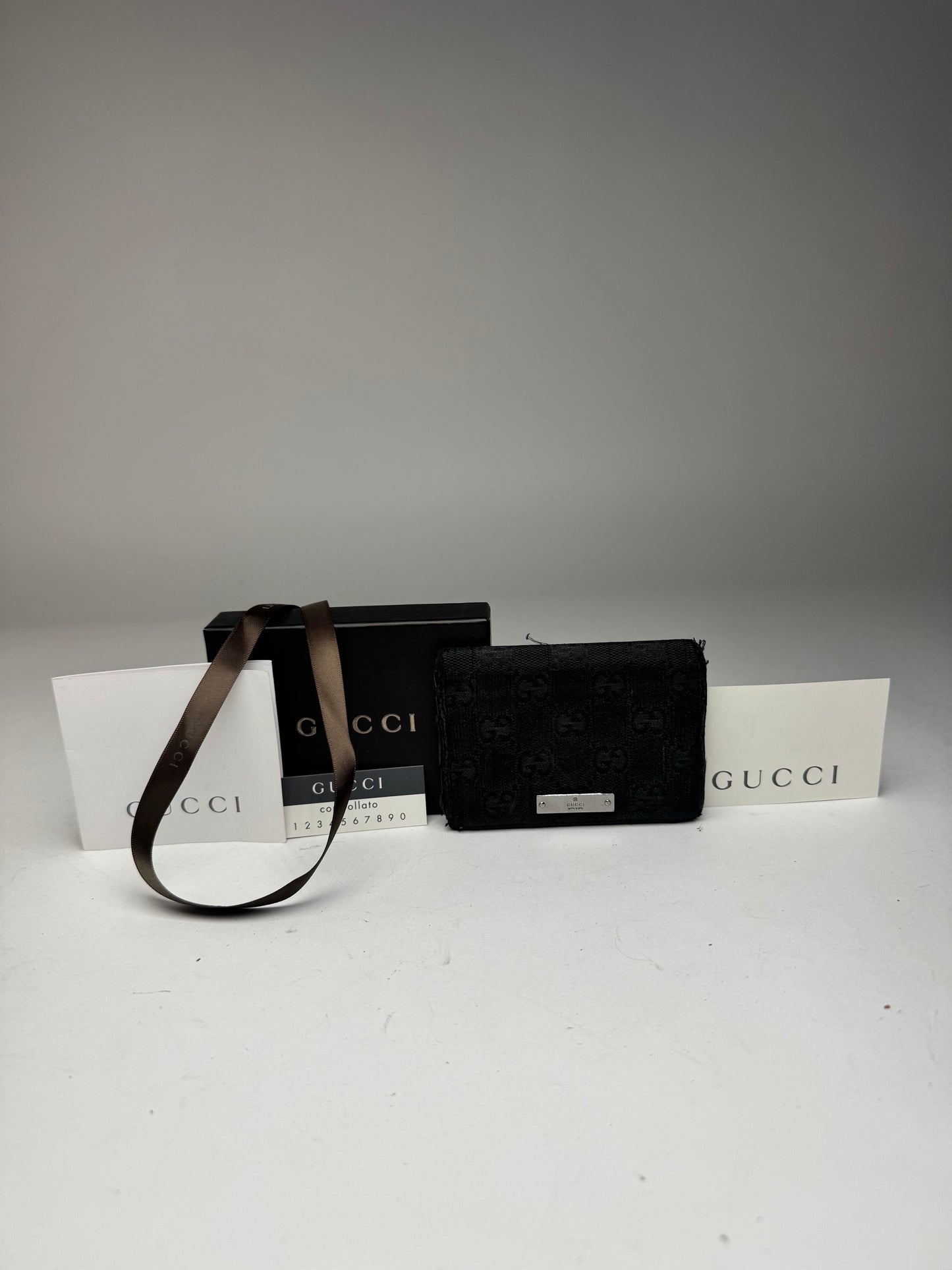 Vintage Gucci monogram Card Holder Black