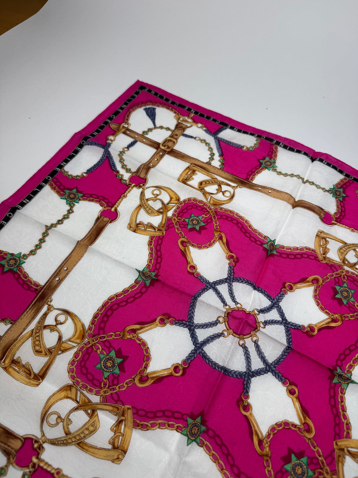 Vintage Celine Scarf red white