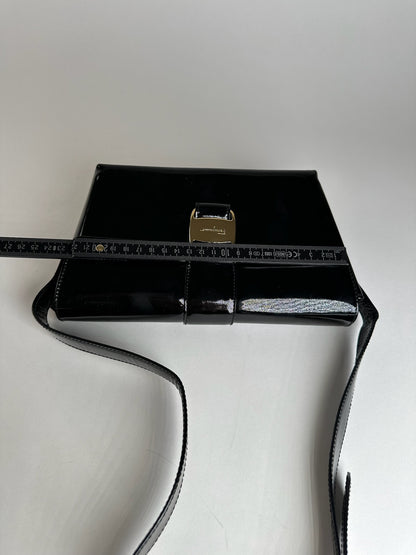 Vintage Salvatore Ferragamo Patent Leather Bag Black