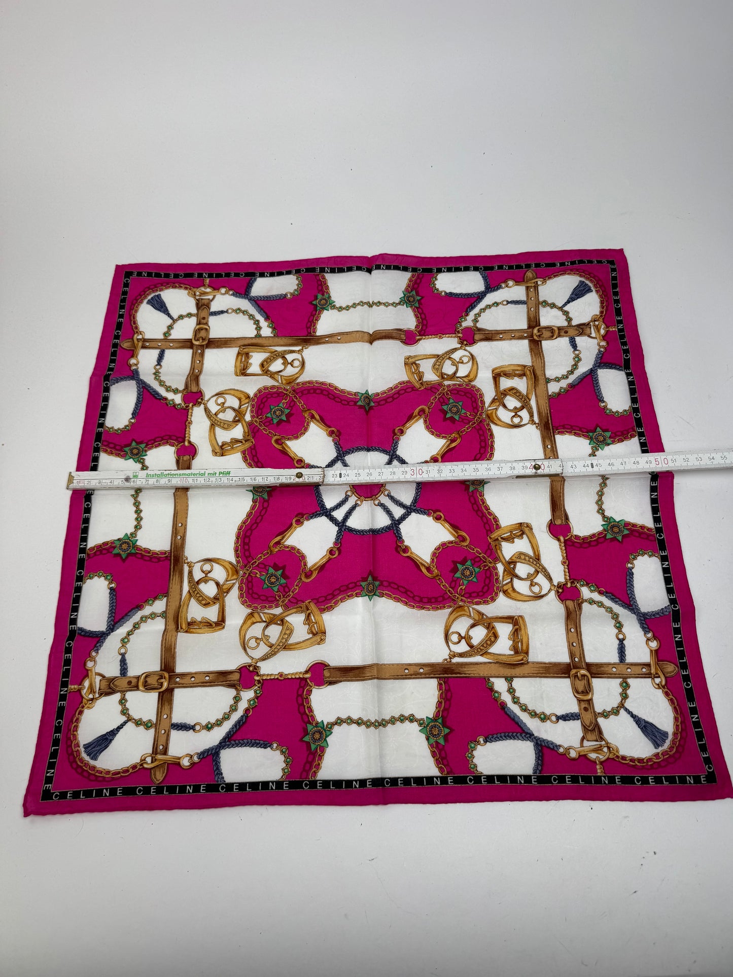 Vintage Celine Scarf red white