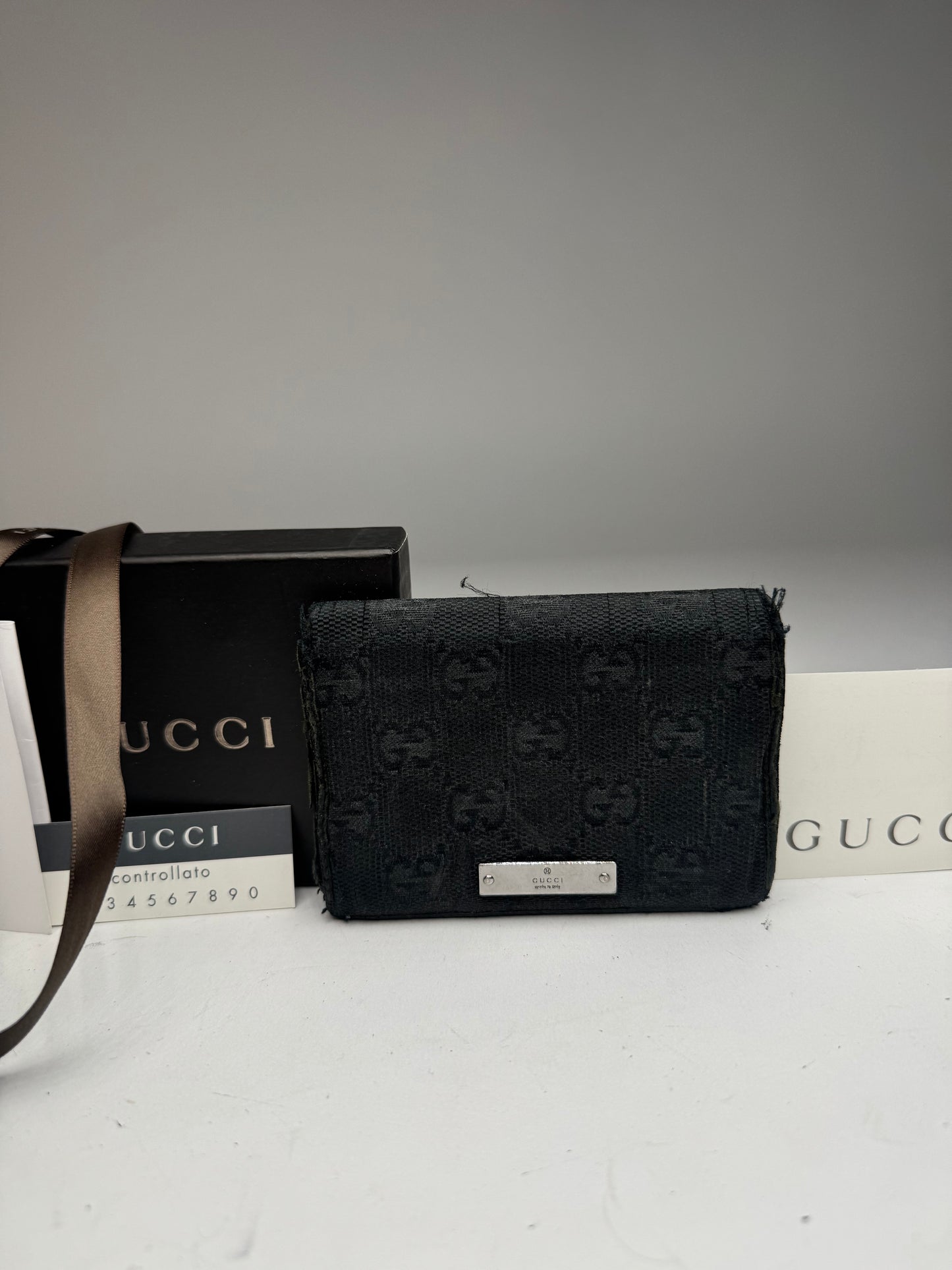 Vintage Gucci monogram Card Holder Black