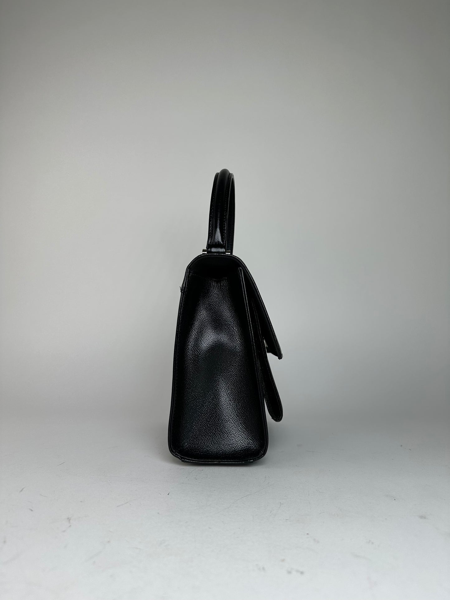 Vintage Courrèges Top Handle Bag Leather Black