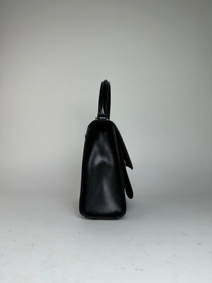 Vintage Courrèges Top Handle Bag Leather Black