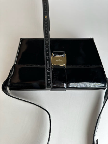 Vintage Salvatore Ferragamo Patent Leather Bag Black