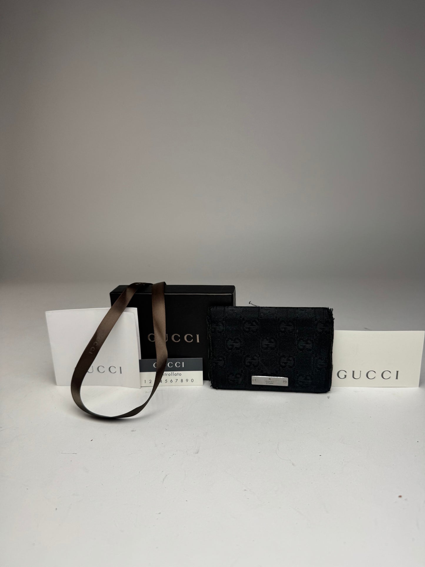 Vintage Gucci monogram Card Holder Black
