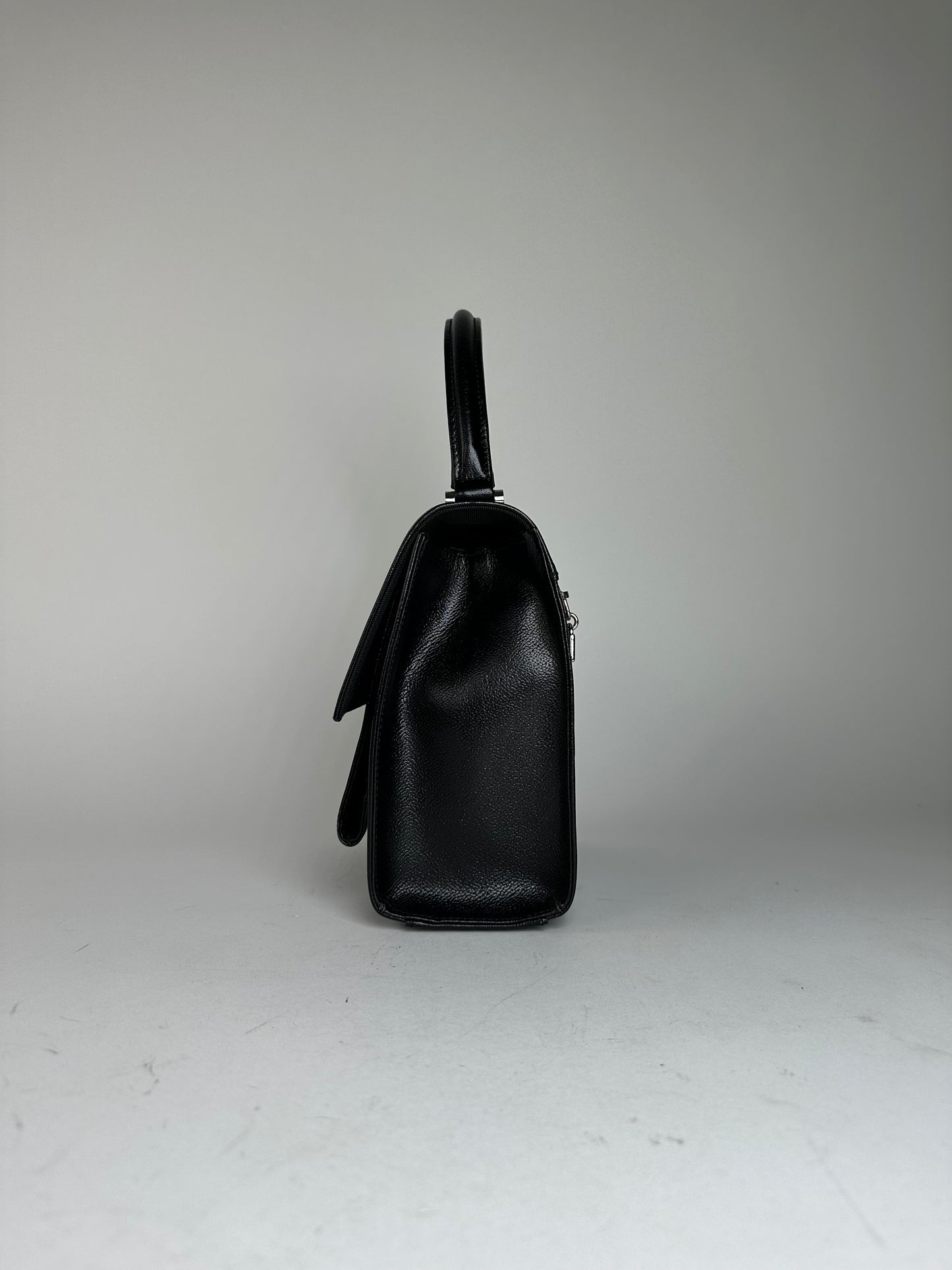 Vintage Courrèges Top Handle Bag Leather Black