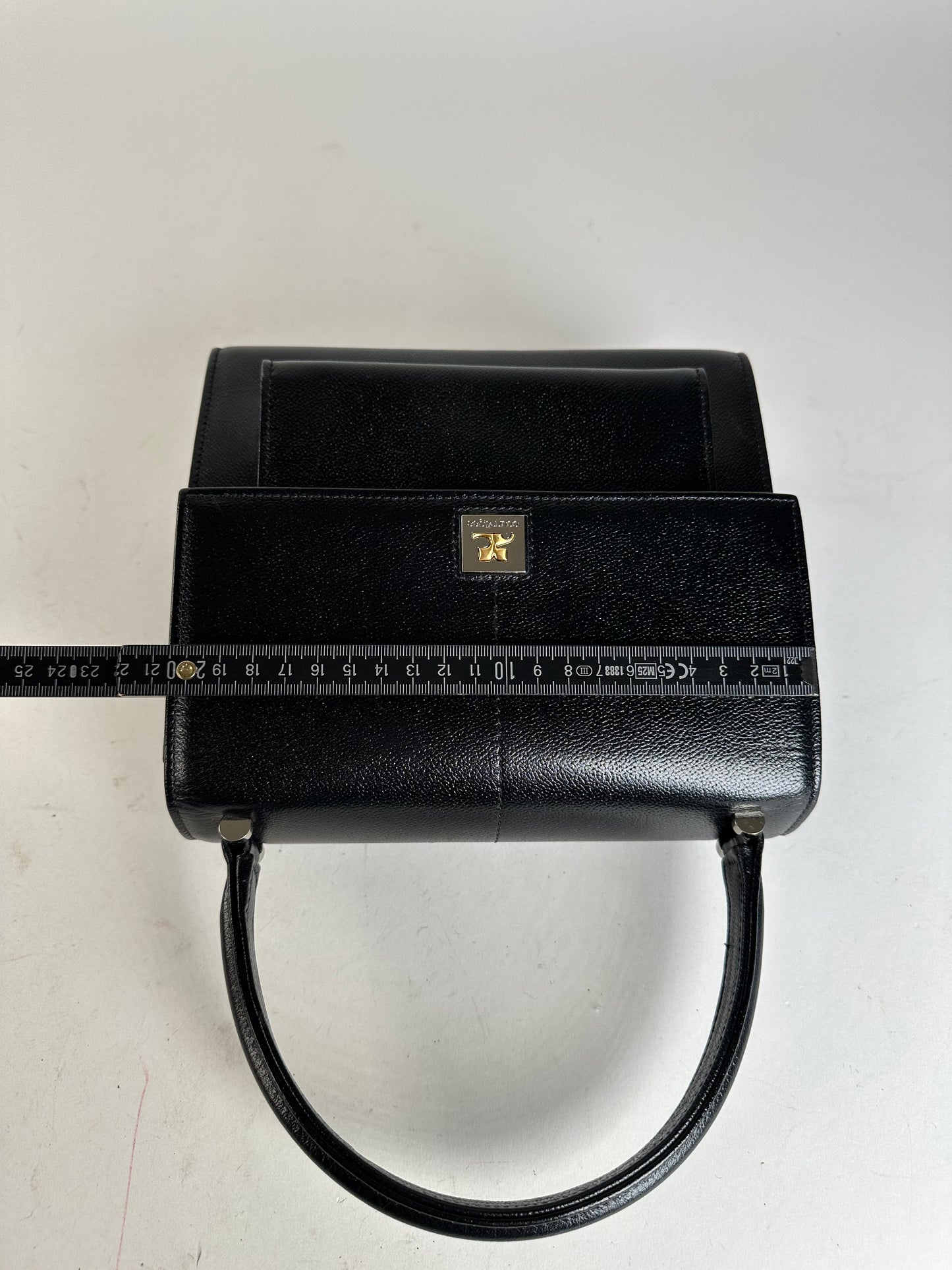 Vintage Courrèges Top Handle Bag Leather Black