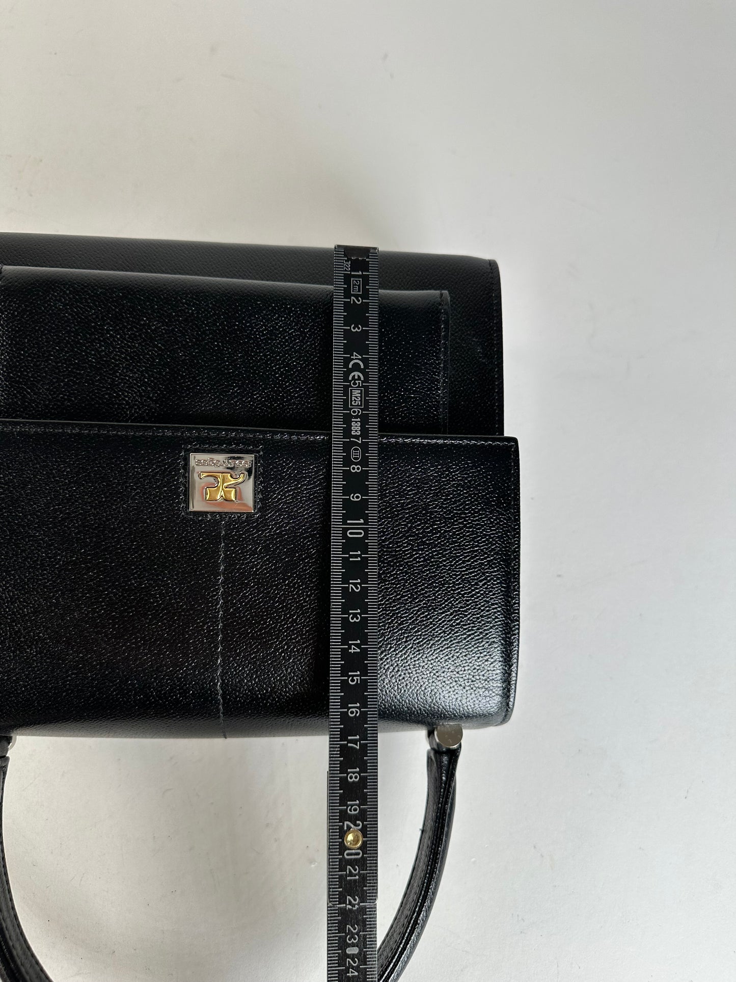 Vintage Courrèges Top Handle Bag Leather Black