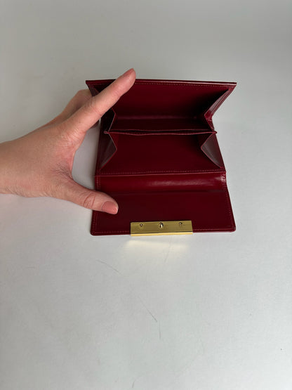 Vintage Givenchy Patent Leather Wallet Red