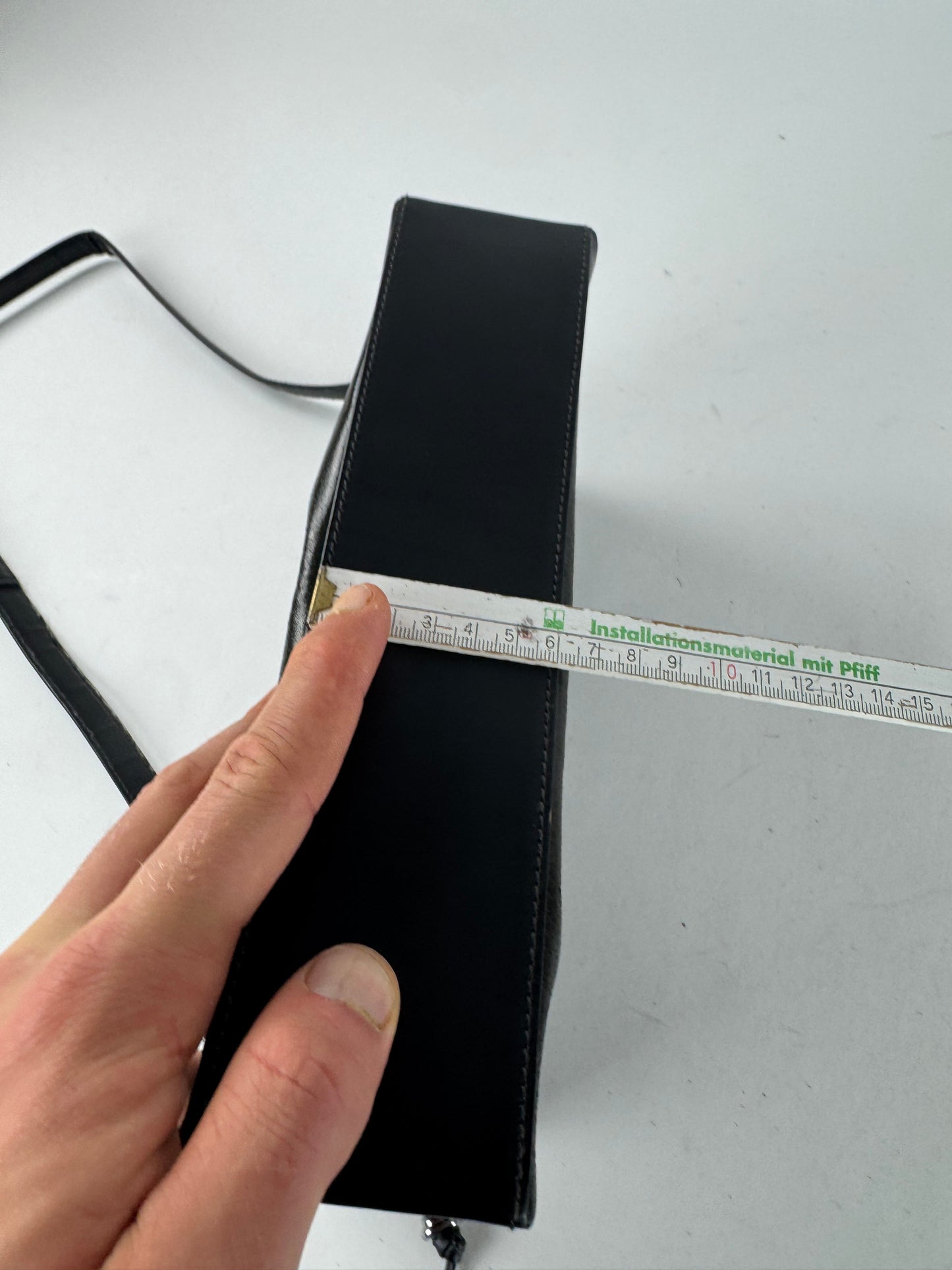 Vintage Loewe Madrid Patent Leather Shoulder Bag Black Dark-Green