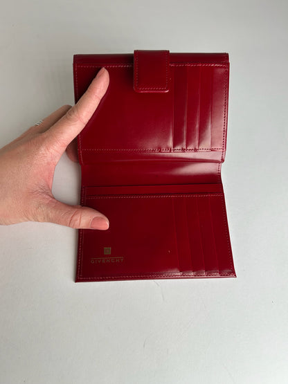 Vintage Givenchy Patent Leather Wallet Red