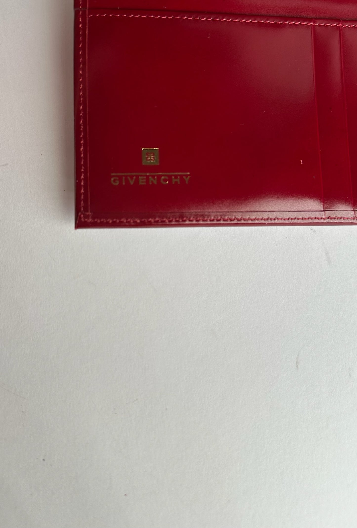 Vintage Givenchy Patent Leather Wallet Red