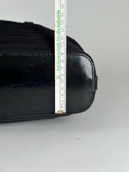 Vintage Gucci Bamboo Top Handle Canvas Bag black