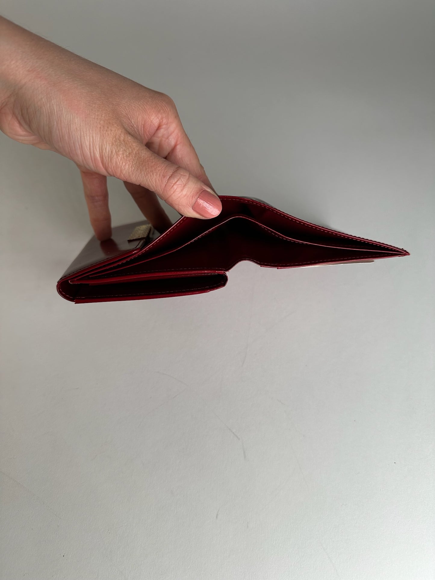 Vintage Givenchy Patent Leather Wallet Red