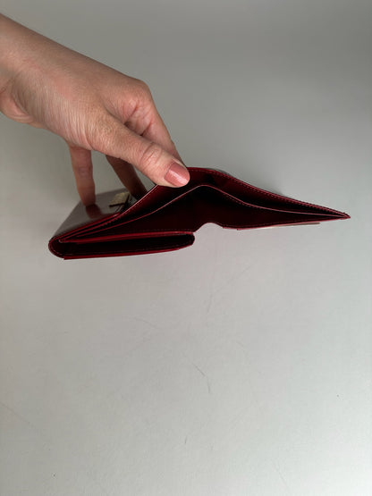 Vintage Givenchy Patent Leather Wallet Red