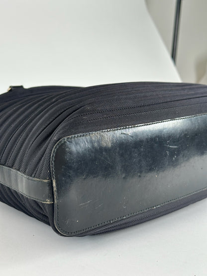 Vintage Gucci Bamboo Top Handle Canvas Bag black