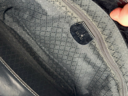 Vintage Gucci Bamboo Top Handle Canvas Bag black