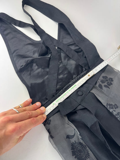 Vintage Issey Miyake Cotton Dress Grey Black