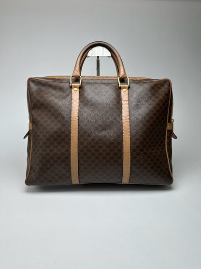 Vintage Celine Monogram Leather Suitcase brown