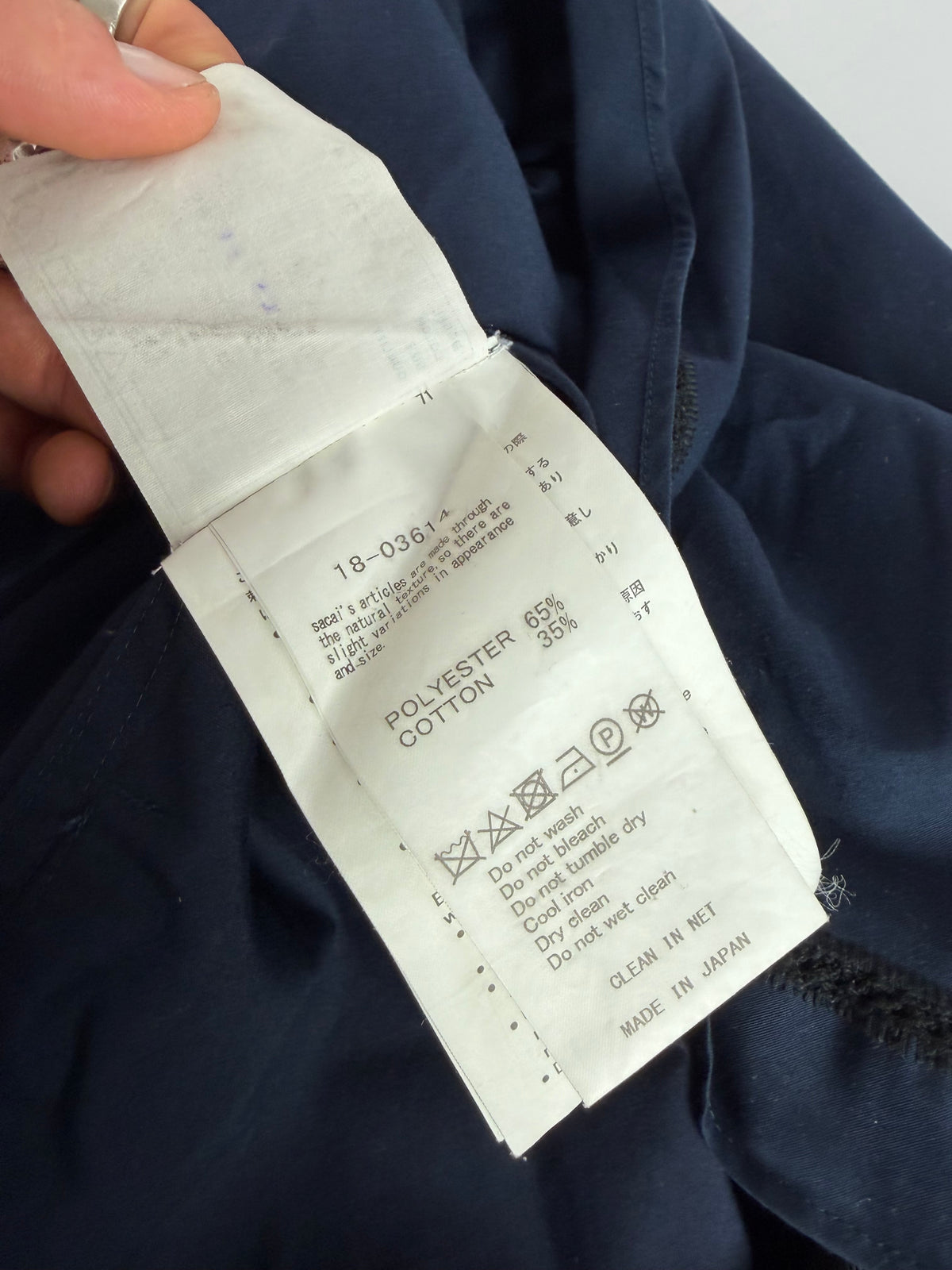 Vintage Sacai Mini Dress Navy Black L