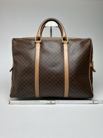 Vintage Celine Monogram Leather Suitcase brown