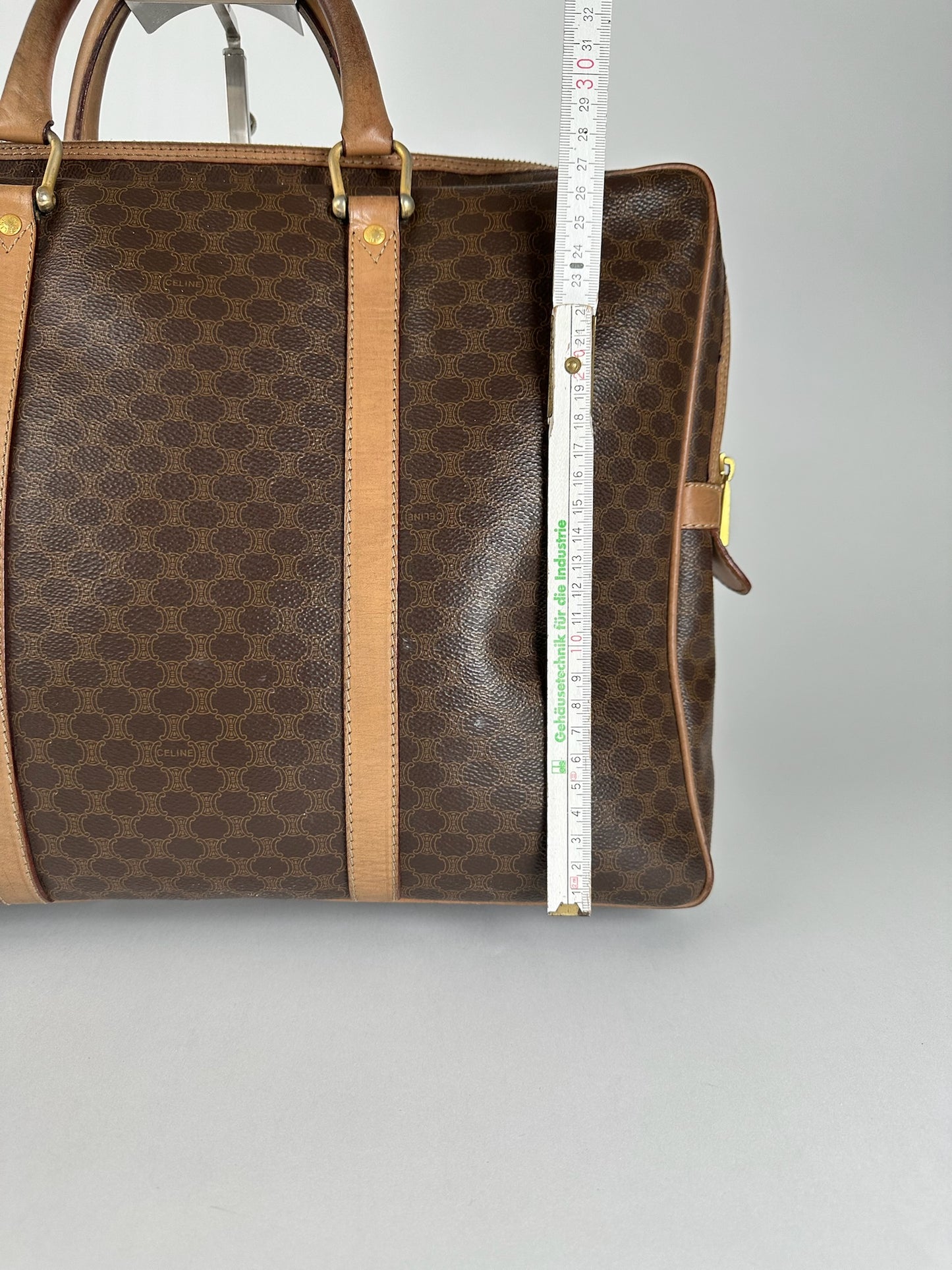 Vintage Celine Monogram Leather Suitcase brown