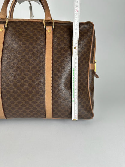 Vintage Celine Monogram Leather Suitcase brown