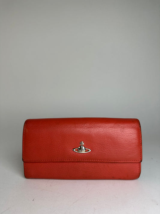 Vintage Vivienne Westwood Continental Wallet Leather Red
