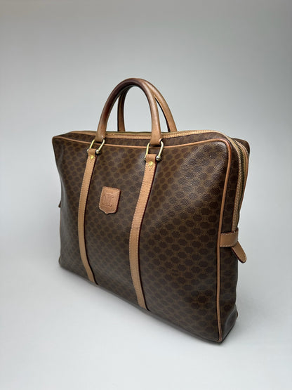 Vintage Celine Monogram Leather Suitcase brown