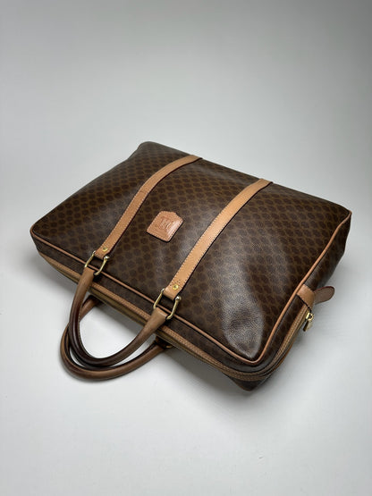 Vintage Celine Monogram Leather Suitcase brown