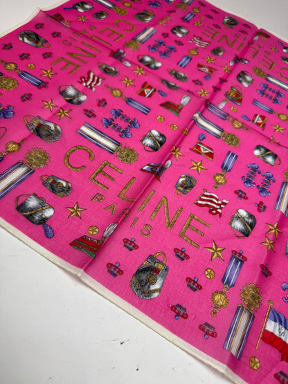 Vintage Celine Scarf pink