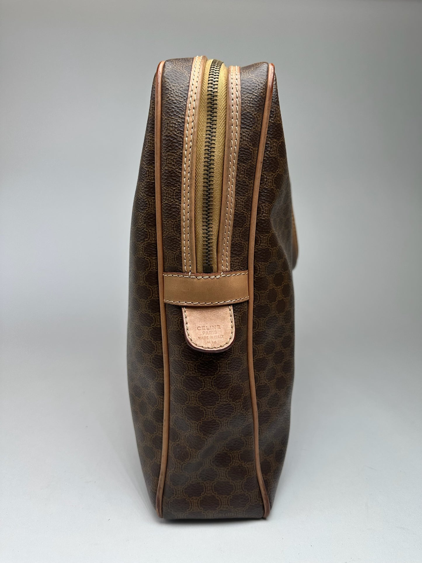 Vintage Celine Monogram Leather Suitcase brown