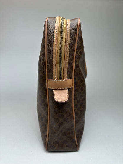 Vintage Celine Monogram Leather Suitcase brown