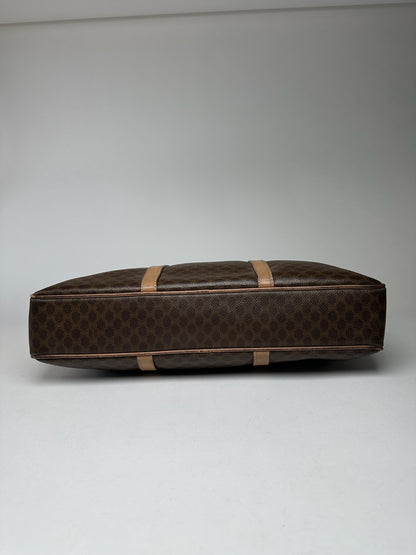 Vintage Celine Monogram Leather Suitcase brown