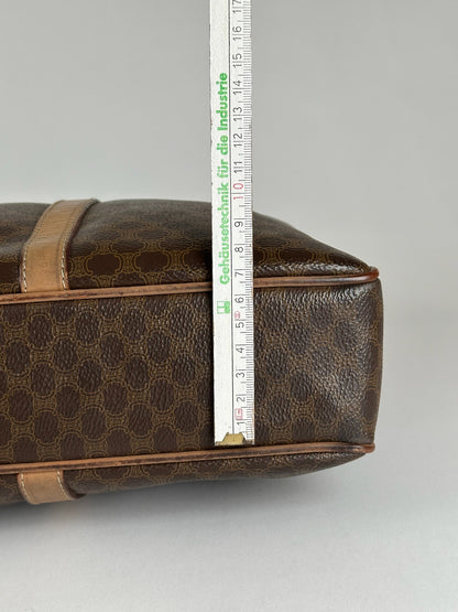 Vintage Celine Monogram Leather Suitcase brown