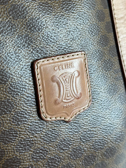 Vintage Celine Monogram Leather Suitcase brown