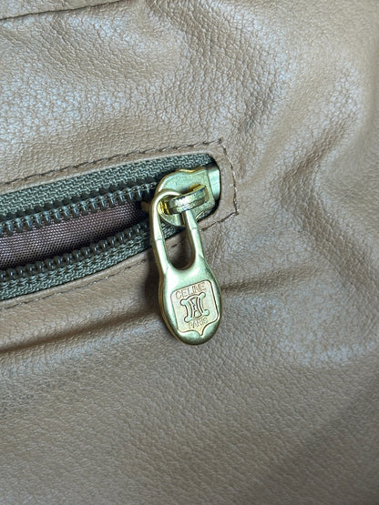 Vintage Celine Monogram Leather Suitcase brown