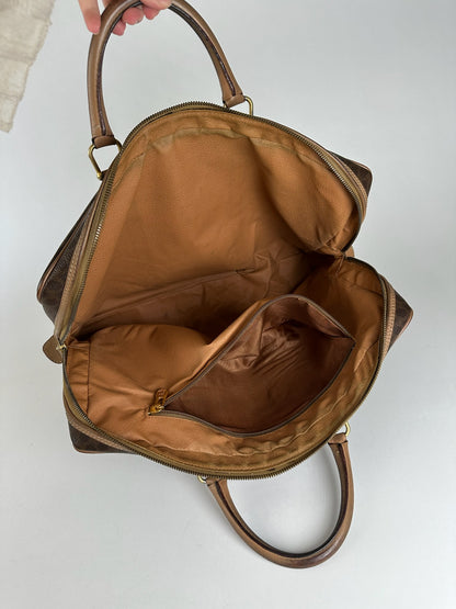 Vintage Celine Monogram Leather Suitcase brown